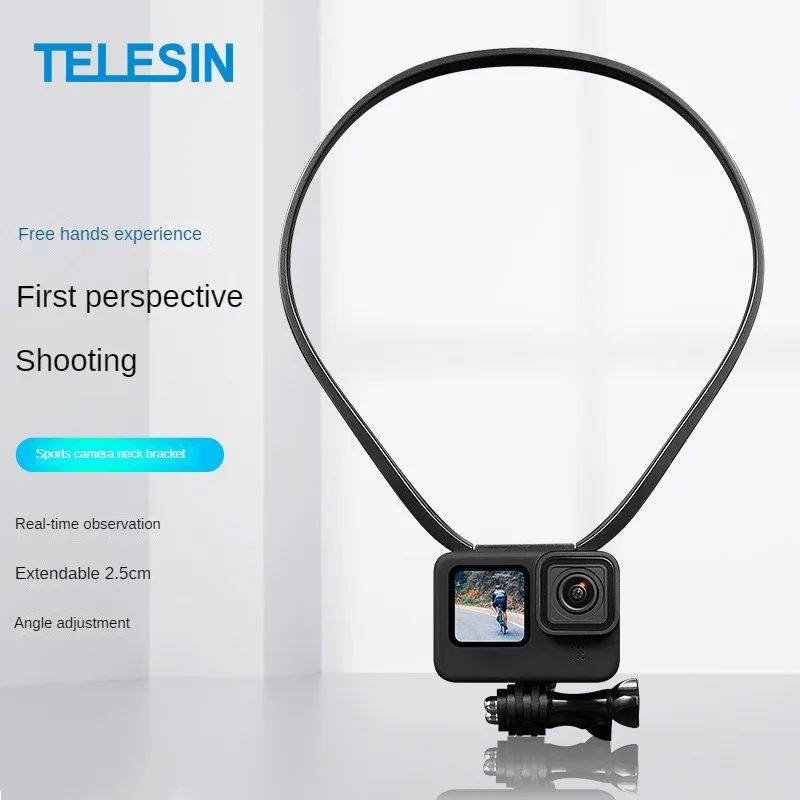 TELESIN for GoPro9/Action3/4 Sports Camera Halter Bracket First View Vlog Collar