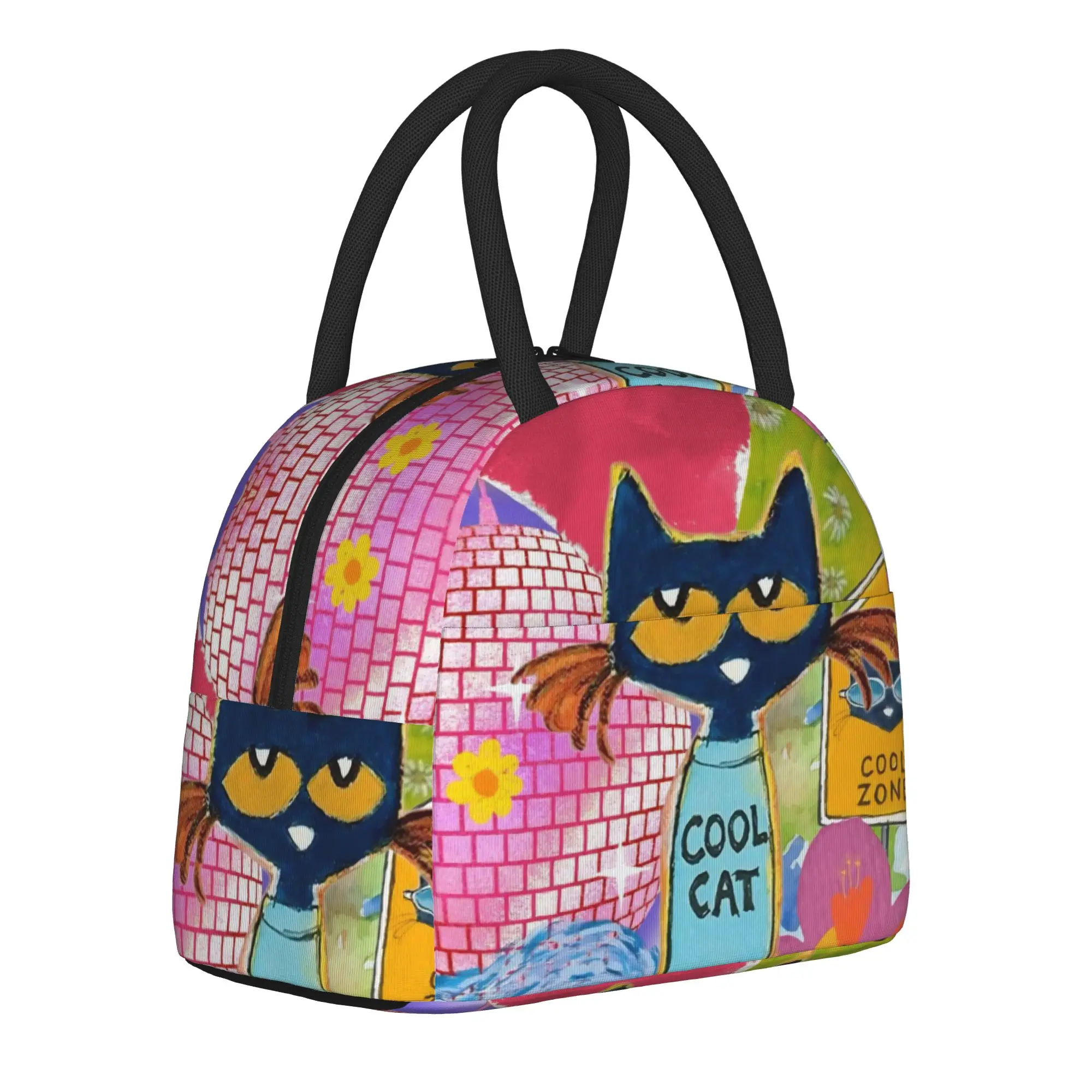 Insulated Lunch Tote Bag Pete Cartoon Comic Cats Accessories Food Box Causal Cooler Thermal Lunch Box For School