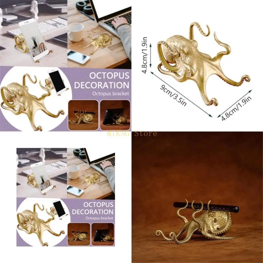 

Ленивый креативный держатель для телефона с золотым осьминогом, многофункциональный держатель для телефона, лучшая распродажа