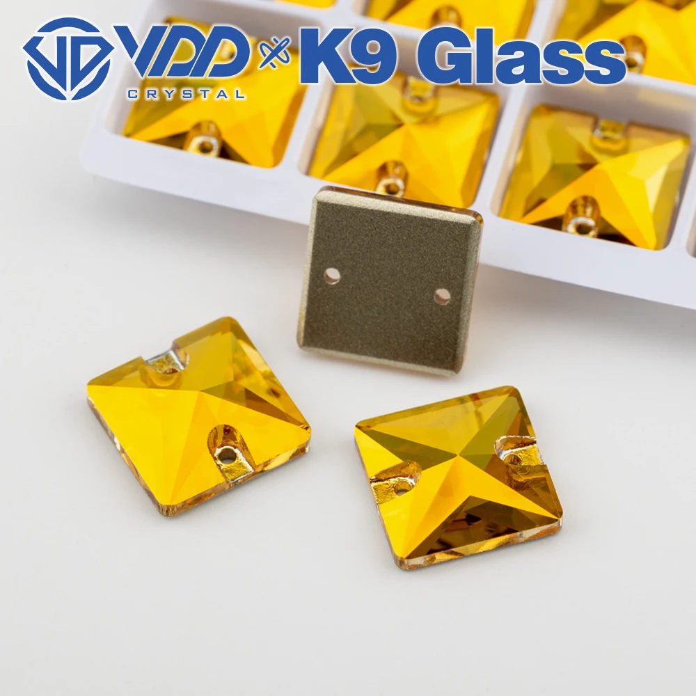 VDD S258 Sunshine Square AAAAA Top-Qualität K9 Glas aufnähbare Strasssteine, flache Kristallsteine zum Aufnähen für Kleidungsdekorationen – Detail 1