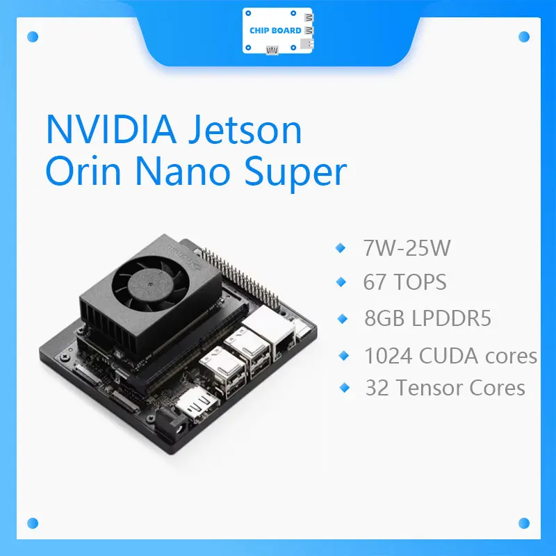 

Комплект NVIDIA Jetson Orin Nano Super Dev — обчислюющая плата AI Edge с мощным ускорением графического процессора