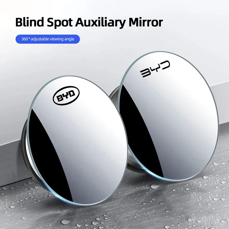 Car Rearview Mirror Adjustable 360° Wide Angle Small Round Mirror Valve Cap For BYD Atto 3 Yuan Plus Han Tang EV F30 E6 Song Qin