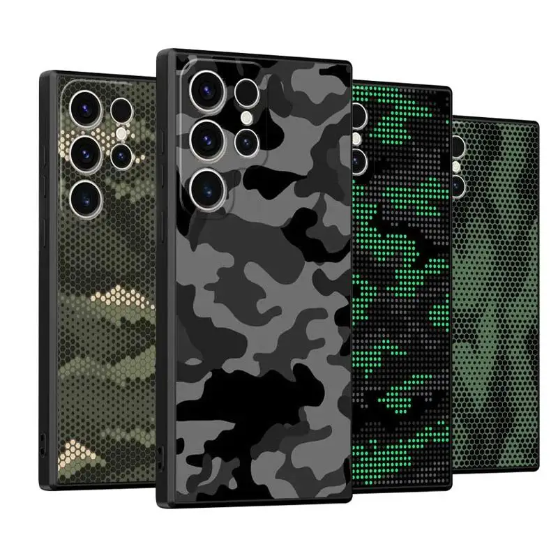 Camouflage Pattern Camo Military Army Phone Case for Samsung Galaxy S22 Note 20 Ultra S23 S21 S20 FE S10 S10E Silicone Cases