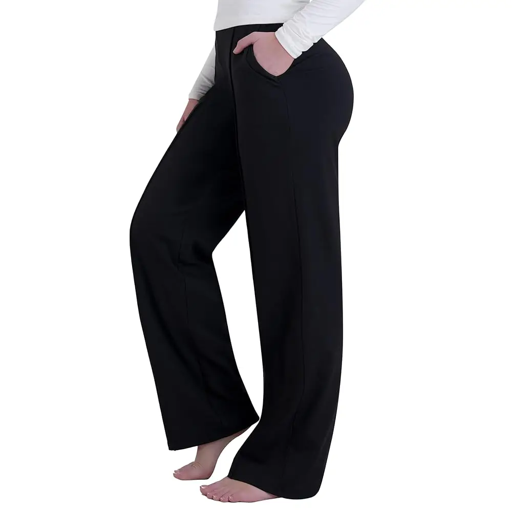 

Широкие брюки для женщин с высокой талией, брюки для йоги с карманами, домашние спортивные штаны, классические брюки, женские рабочие брюки.