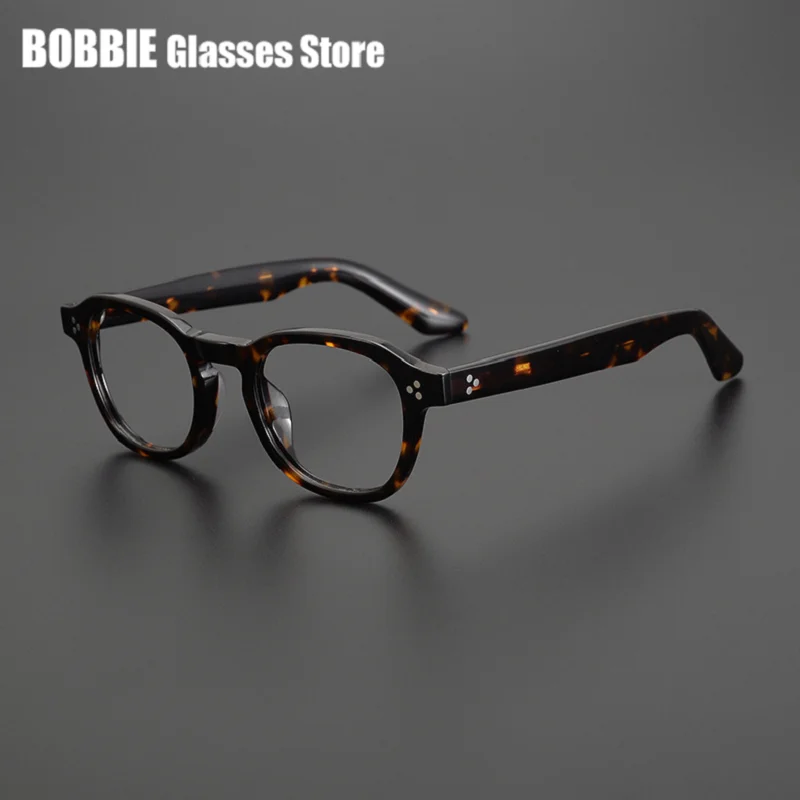 Japanese Brand Acetate Glasses Frame Men Retro Eyeglasses Women Eyewear Blue Light Gafas Polygon Square No Makeup Spectacle New