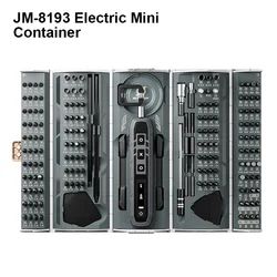 JAKEMY JM-8193 Intelligent LED Rectangular Disassembly Electric Screwdriver Set for Phone Maintenance Precision Bolt Driver Kit