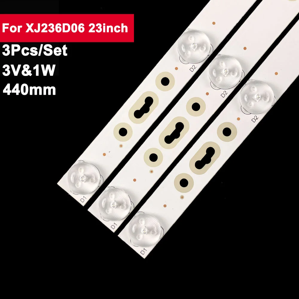 

440mm 3V Tv Backlight Led Strip for XJ236D06 23inch 3Pcs/Set Repair of Tv Bar 303XJ236035 CRH-K243535T020654I-Rev1.1 GS