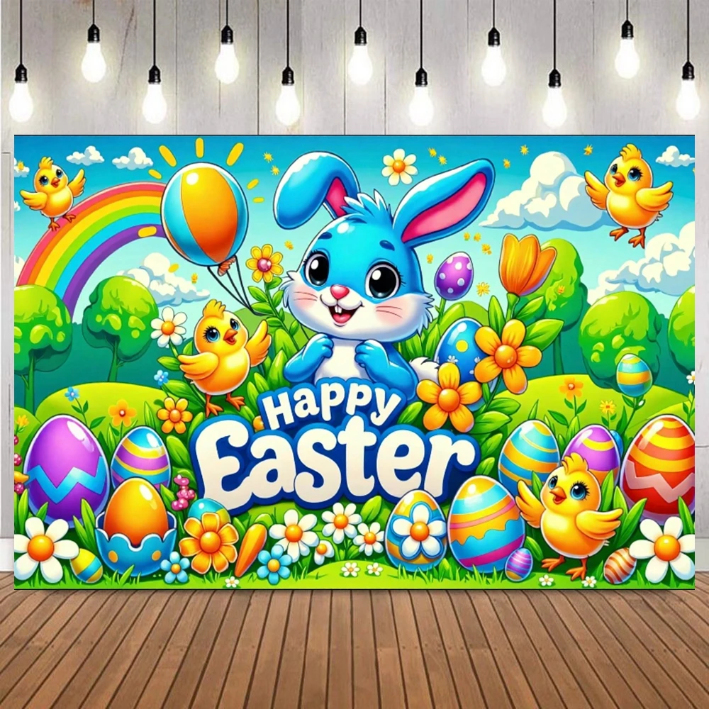 

Счастливой Пасхой кролик яйца Радуга мультфильм фото фон детский вечерние портрет домашний декор детский душ фон для фотосъемки реквизит