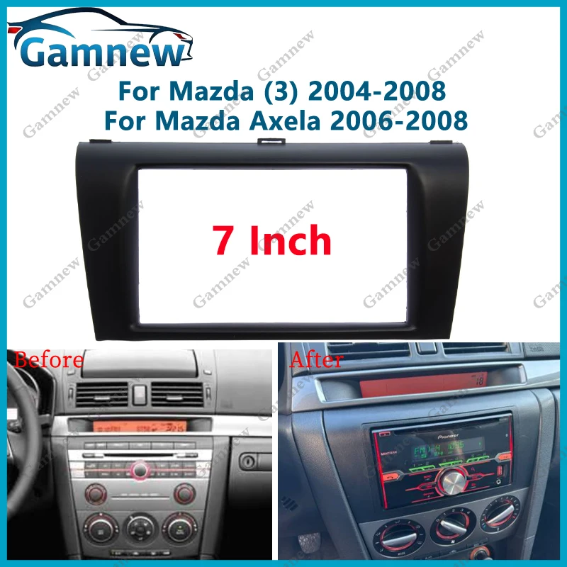 Panel de Radio Fascia para coche 2DIN de 7 pulgadas para Mazda 3 2004-2008 Mazda Axela 2006-2008 Kit de marco instalar placa frontal de Facia
