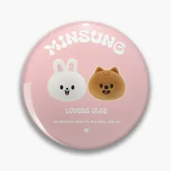 Minsung Lovers Club W Ver Skz Dorms  Soft Button Pin Collar Brooch Metal Badge Lapel Pin Fashion Cartoon Hat Jewelry Decor Gift