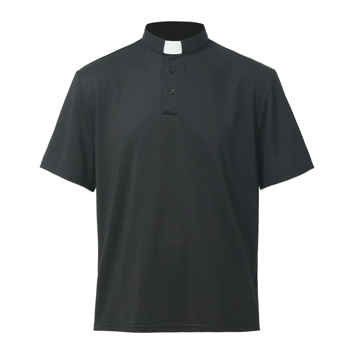 Men's Clergy Shirt Retro Roman Tab Collar Church Costume Short Sleeve Pastor Minister Preacher Uniform