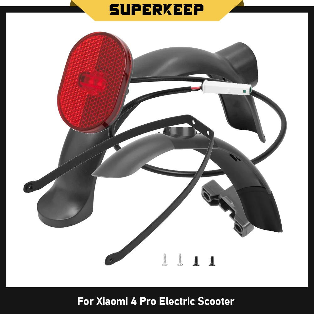 Front Rear Fender For Xiaomi 4 Pro Electric Scooter Mudguard LED Tail Light Bracket Taillight Fixing Buckle Splash Guard