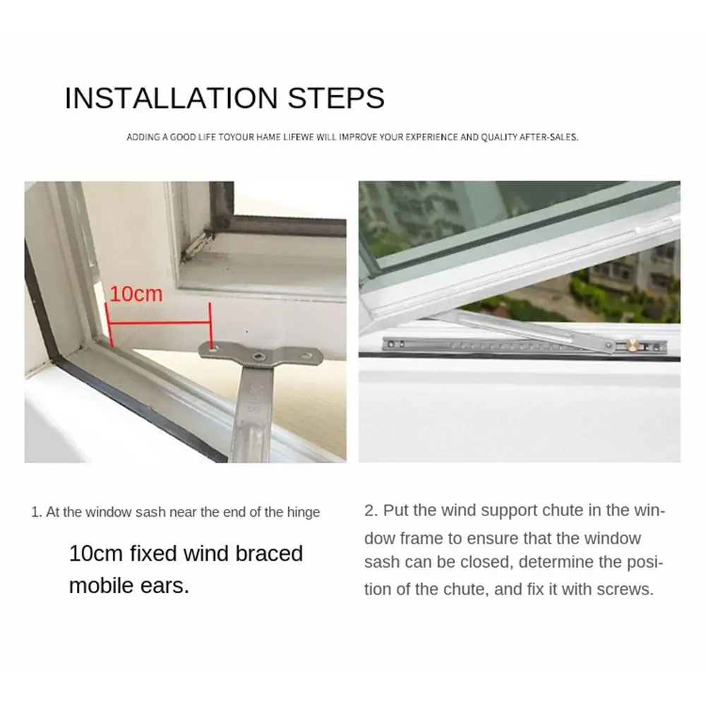 Stainless Steel Window Support Angle Controller Gusset Fixed Window Windproof Brace Hardware Windproof Window Restrictor Window