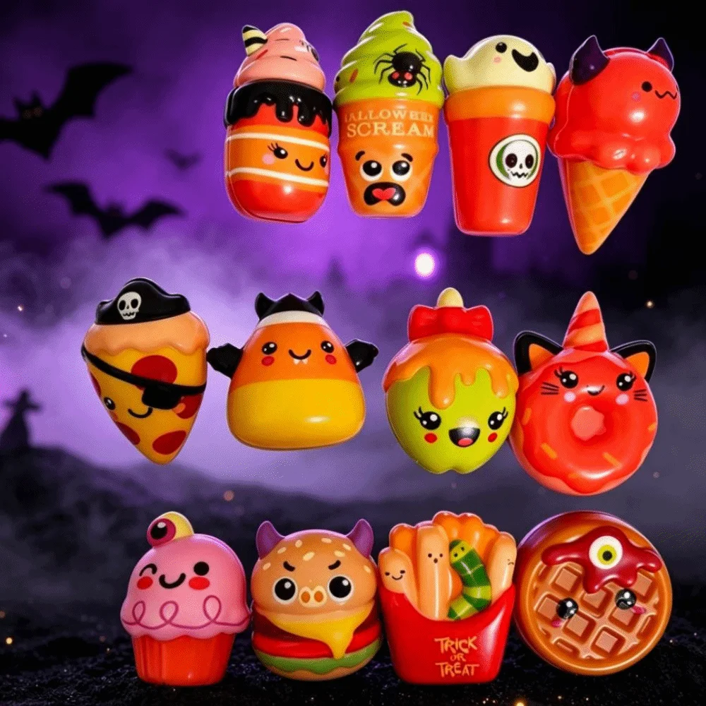 Slow Resbound Halloween Squishy Toy Pumpkin Witch Devil Reduce Pressure Toy Spider Skeleton Cat Halloween Fidget Toy