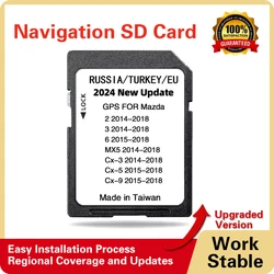 Newest 2024 Version 16GB Map SD Navigation for Mazda CX-3 from 2014-2018 EU Sat Naving GPS Card Fast Delivery