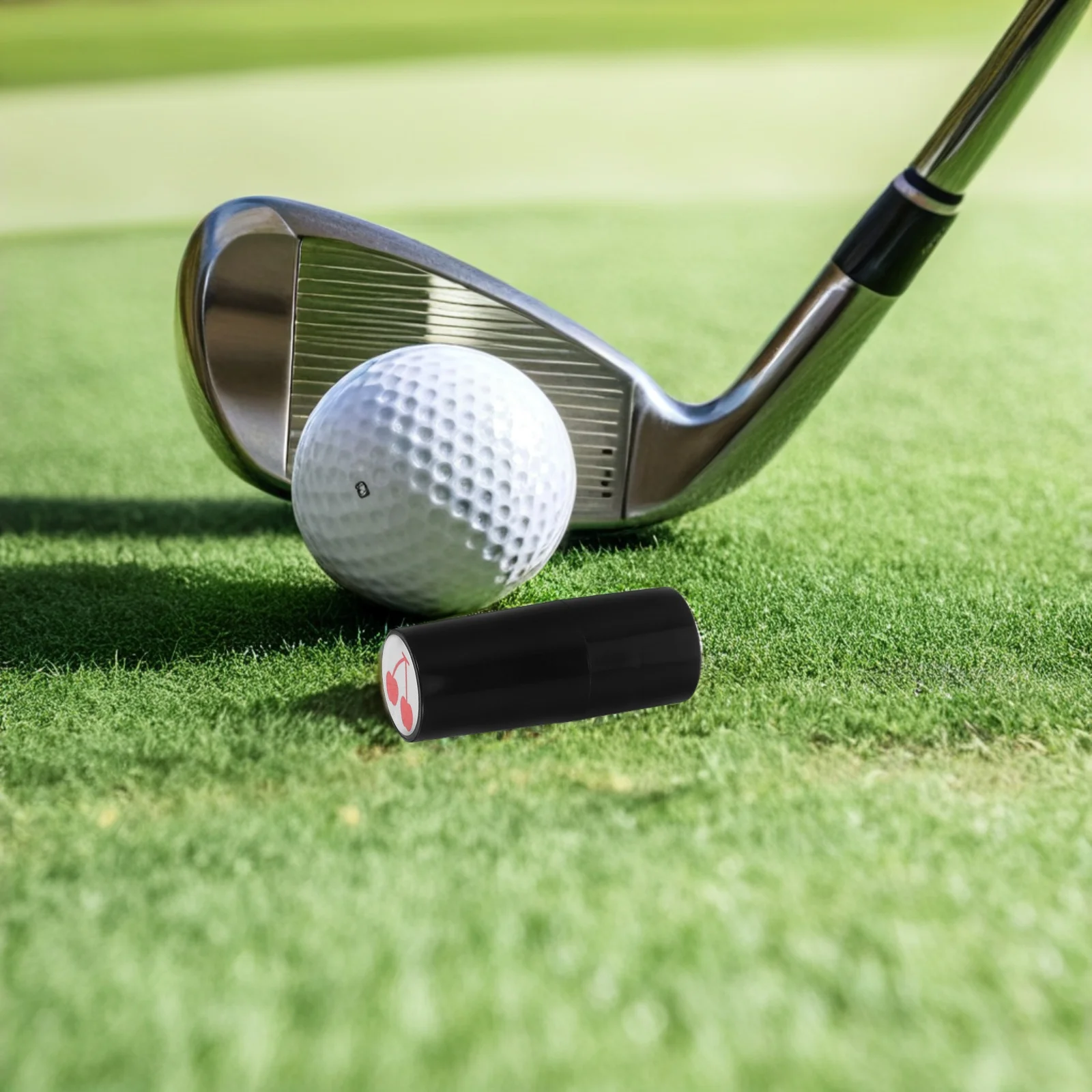 

Golf Ball Stamp Tool Waterproof Self-Inking Cherry Pattern Quick Dry Ink Reusable Marking for Easy Identification