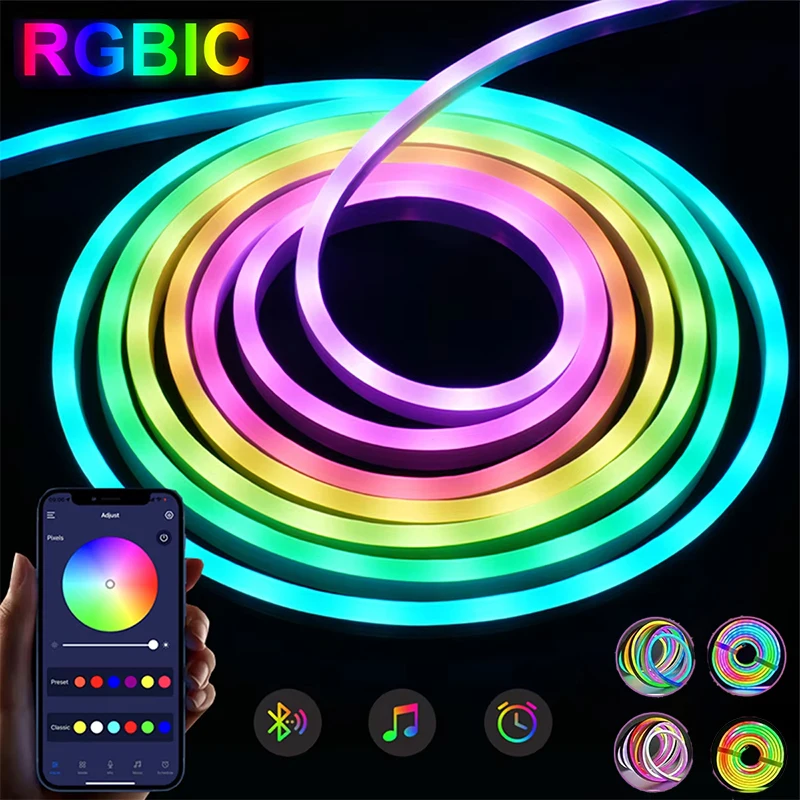 

Neon Light Strip DIY Shape LED Strip Light Bluetooth APP Control Light Strip Flexible Pickup Light Strip Outdoor Garden Decor