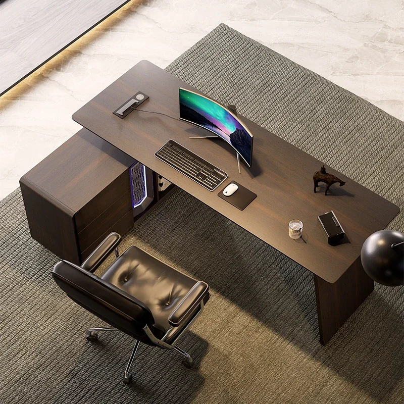 #￥Home Office Modern Storage Executive Desk Boss Design Manager Computer Office Desk Corner Drawers Corner Escrivaninha