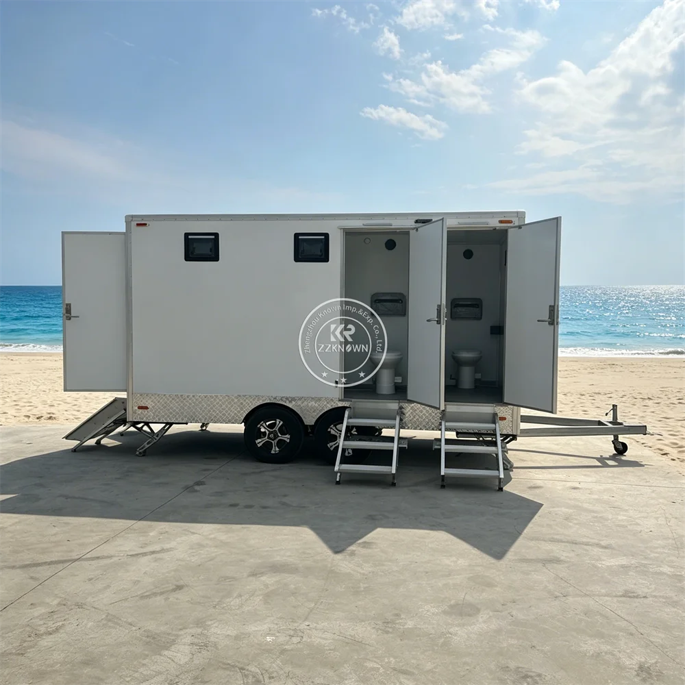 Outdoor Portable Toilet Trailer Mobile Bathroom Public Area Use Public Restroom Trailer for Festival Event Use