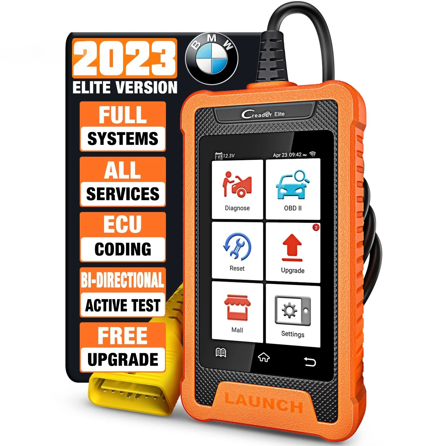 2023 Elite  All System Bidirectional Scan Tool ECU Coding Key Programming OBD2 Scanner Car Diagnostic  For BM