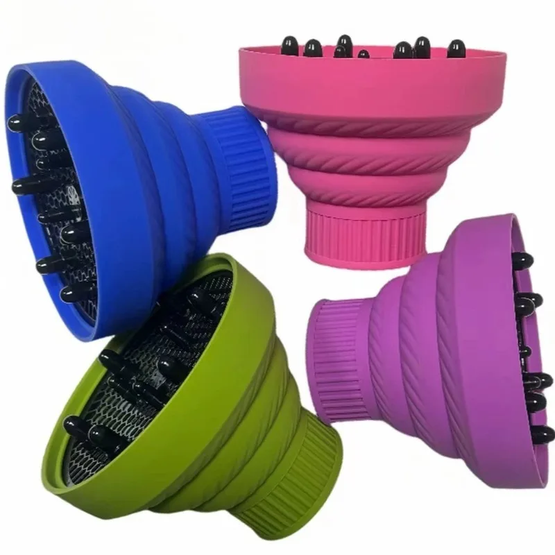 1 قطعة مجفف شعر سيليكون الناشر غطاء طوي مقاومة للحرارة مجفف شعر مجعد تجفيف منفاخ تصفيف الشعر اكسسوارات