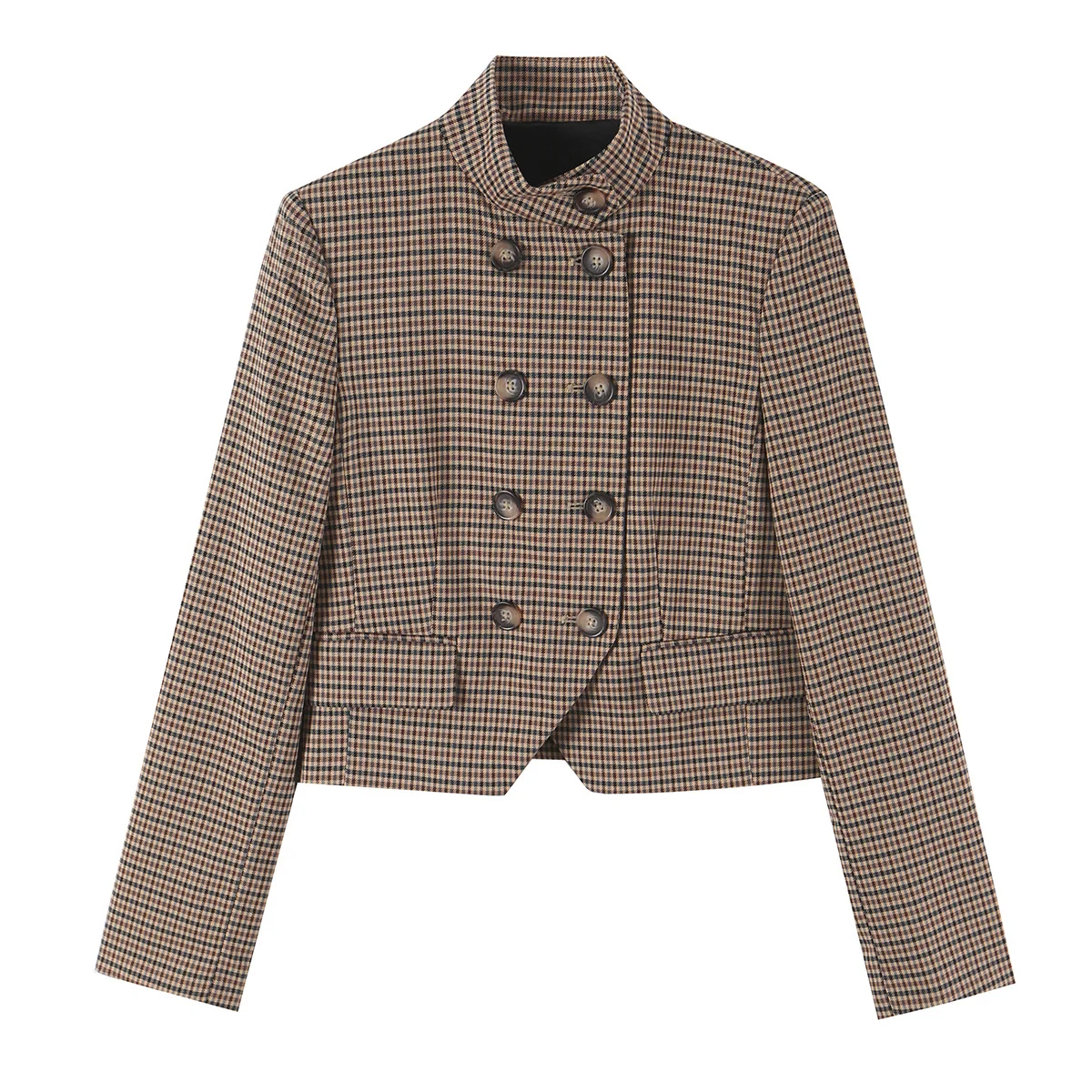Creative Plaid Set Short Coat And Pants Comfortable Women's Fashion Autumn Spring Two-Piece Suit Student School Uniform Work ...