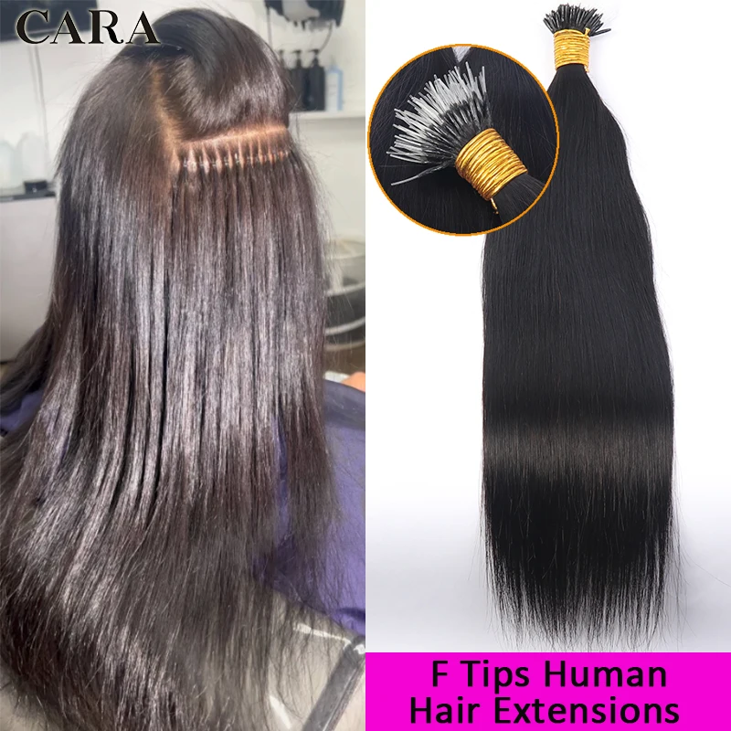 F Tip Microlinks Hair Extensions Straight I Tips Human Hair Extension For Black Women Nano Rings Brazilian Virgin Hair CARA