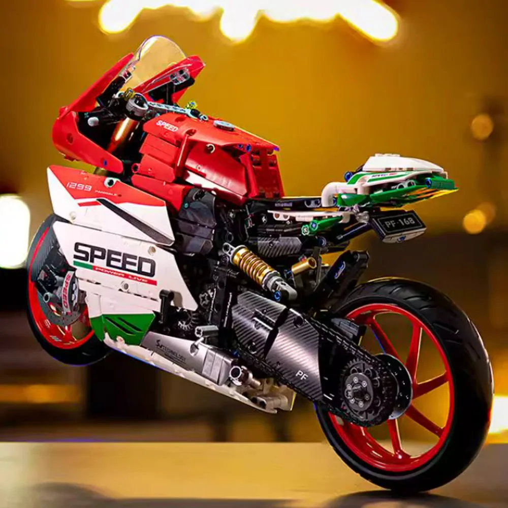 

MOC Technical Motorcycle Building Block Bricks City Motor Racing Car Speed Motorbike Off Road Model Vehicle Toys Boy Gifts