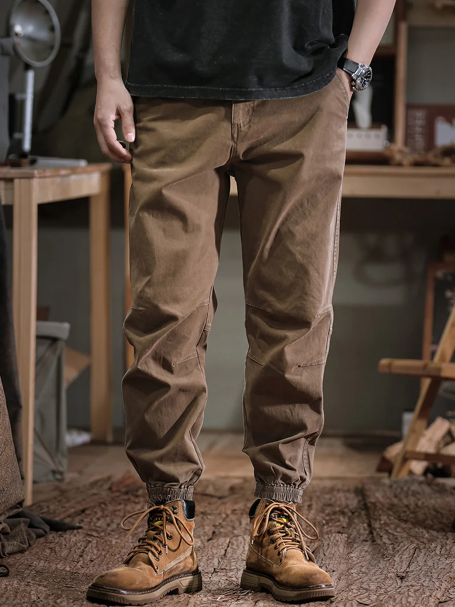 

Осенние новые тяжелые американские ретро рабочие брюки, повседневные мужские свободные спортивные брюки большого размера с манжетами Harlan, модные брендовые брюки Harlan