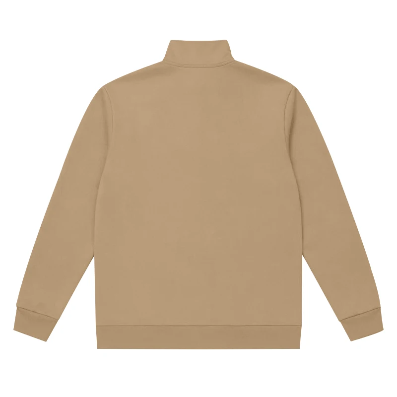 Herren-Sweatshirt mit Fleecefutter für Herbst und Winter, Stehkragen, halber Reißverschluss, langärmelig, einfarbig, warme Freizeitjacke – Detail 14