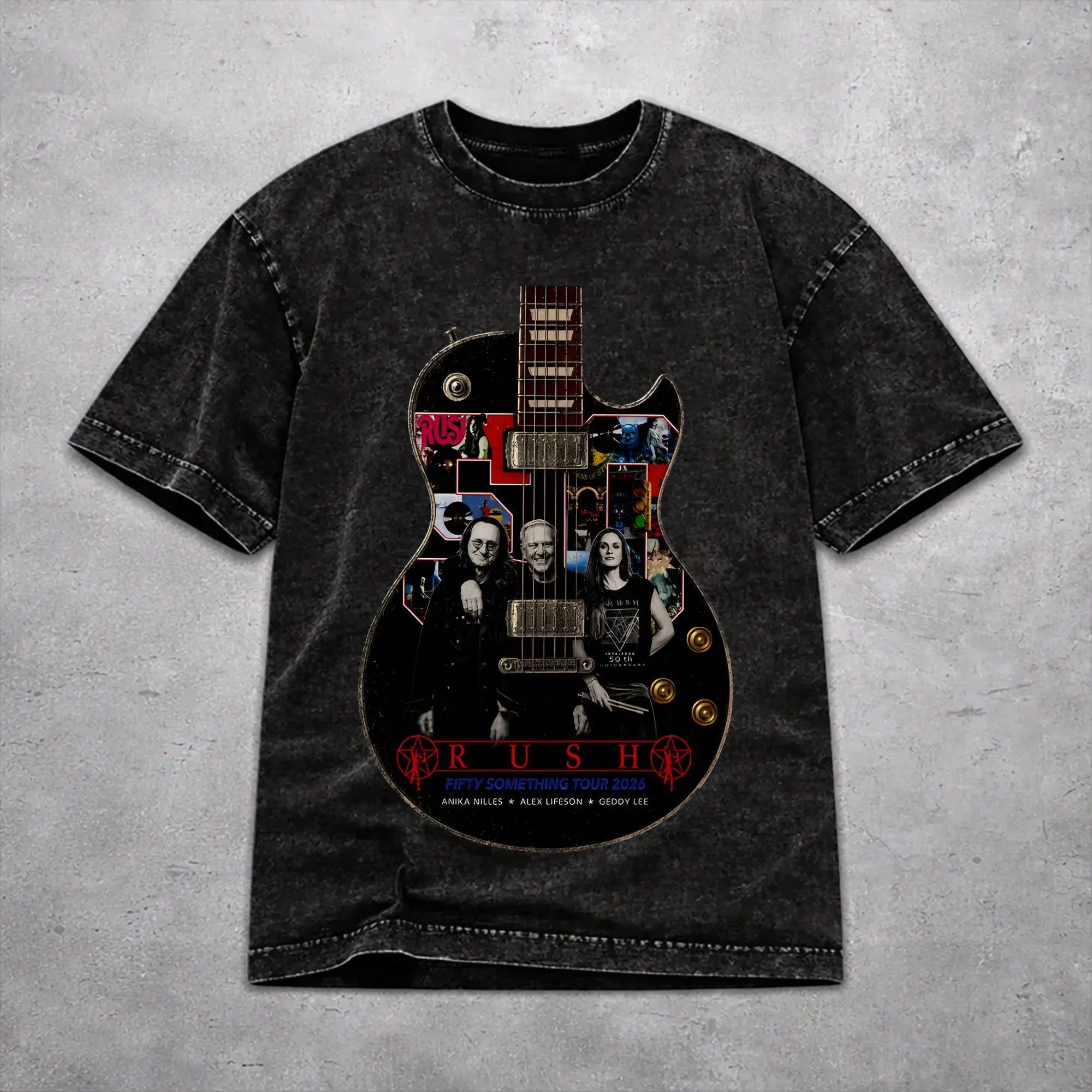 Vintage Men Women Rush Band Fifty Something Tour 2026 Tee Shirt Cotton Washed  T Shirts Apparel