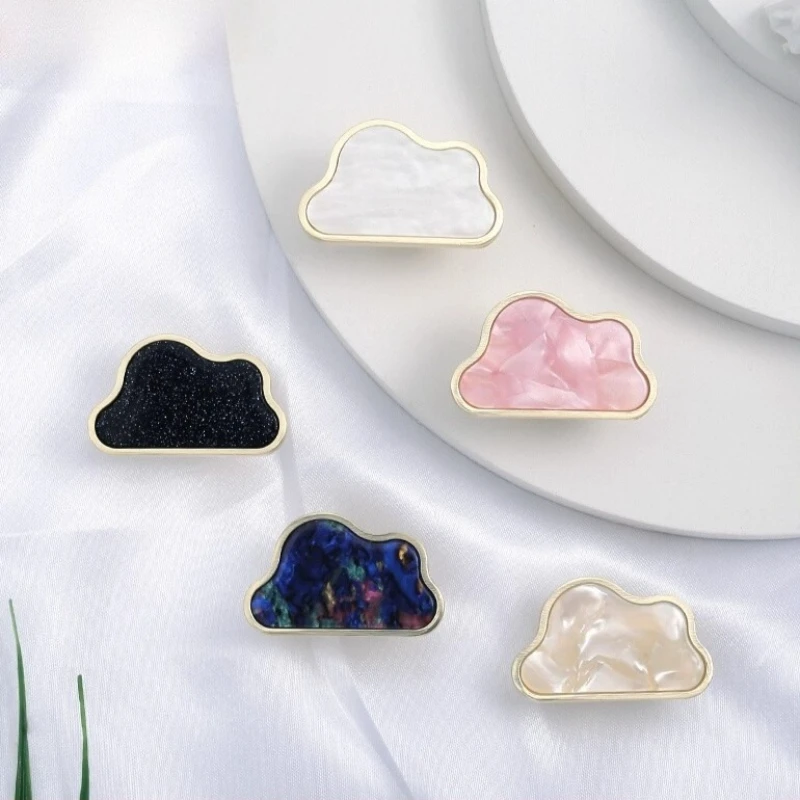 

Modern minimalist small cloud drawer cabinet door wardrobe brass single hole door handle creative shell Nordic handle