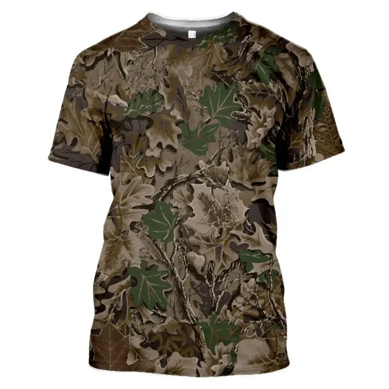 Summer Hunting Camouflage t shirt for men Casual Outdoors Printed Tees Selling Leisure round neck Short Sleeve Oversized Tops