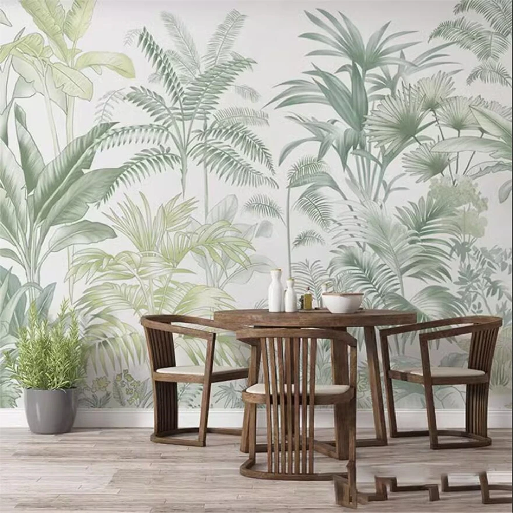 custom Medieval Southeast Asian 3D Mural Tropical Plant Study Vintage Wallpaper for living room TV Background Wallpapers Bedroom