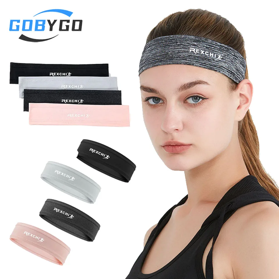 

GOBYGO 1Pcs Summer Sports Headband Sweat Absorption Outdoor Running Cycling Yoga Hair Anti-slip Bandeau Bodybuilder Man or Women
