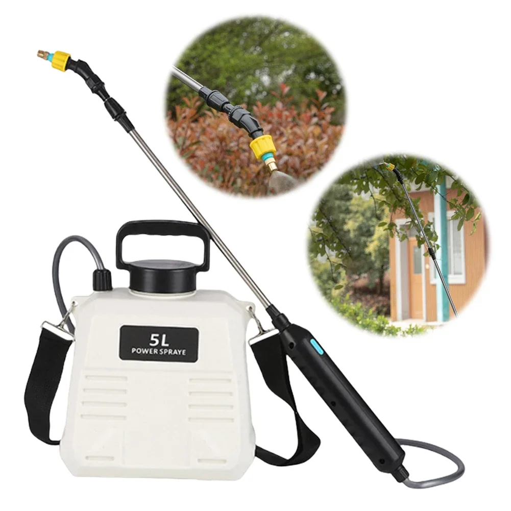 5L/8L Battery Powered Sprayer with 3 Mist Nozzles Plant Sprayer with USB Rechargeable Handle and Telescopic Wand Water Sprayer