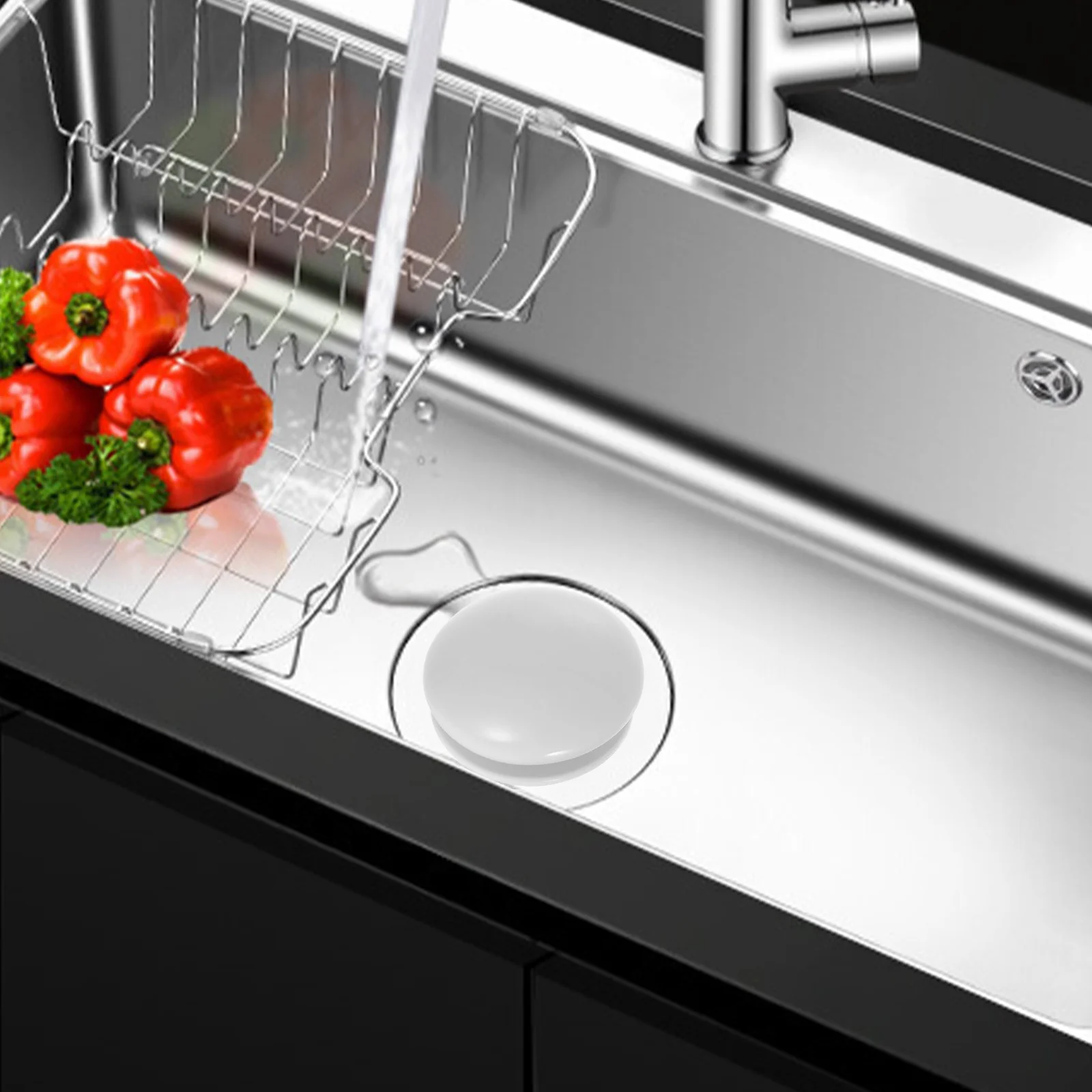 

1pcs Ceramic Pop-Up Drain Stopper Press Type Bathroom Kitchen Sink Bathtub Bounce Core Plug Hair Catcher Waterproof Odor