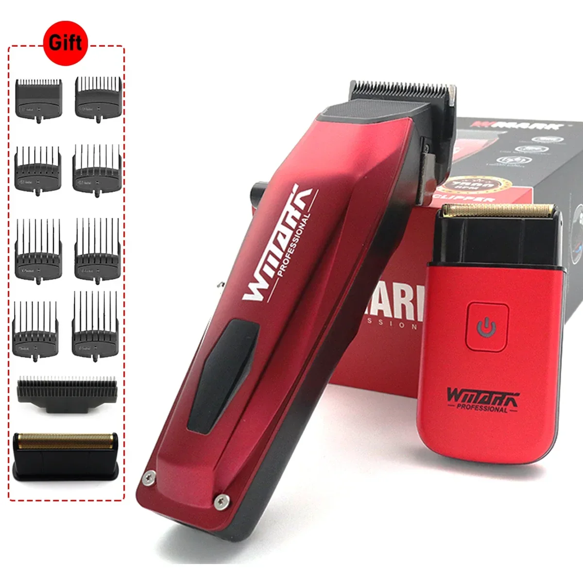 WMARK NG-125 NG-7901 Professional Men's Electric Cordless Gradient Hair Clipper Whitening Shaver Kit Oil Head Machine