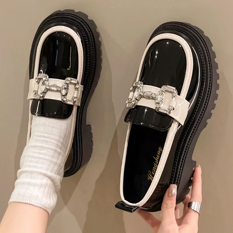 Women Shoes Summer Round Toe Black Flats Loafers Casual Female Sneakers Ladies Footwear Oxfords Clogs Platform Retro High Heels