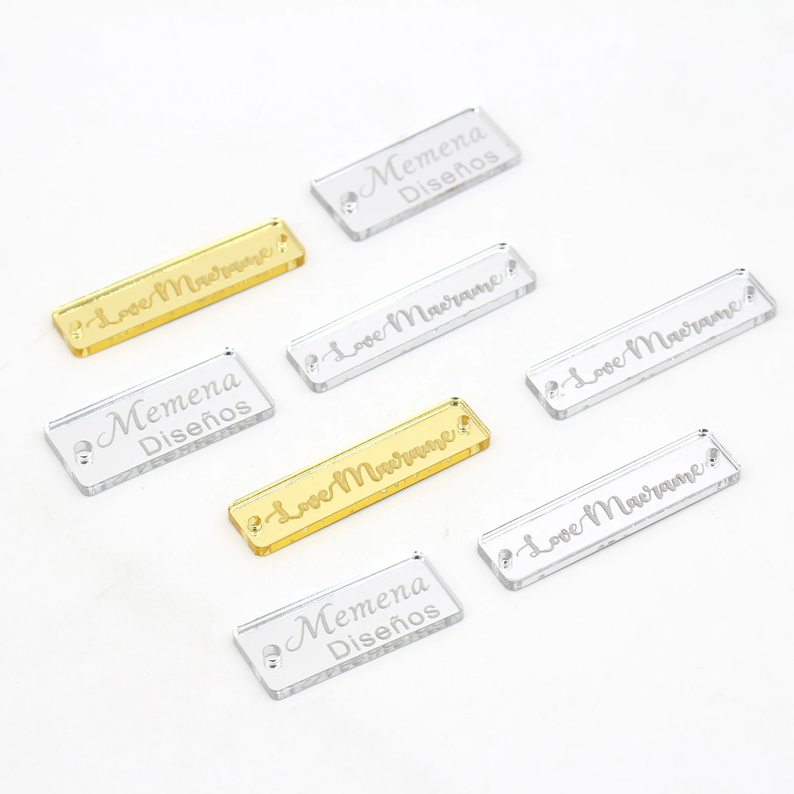 20/50/100pcs  Personalised Button Tag for Crafters,Engraved Wood Button,Mirror or Acrylic Tag for Gifting,Product Label,Handmade