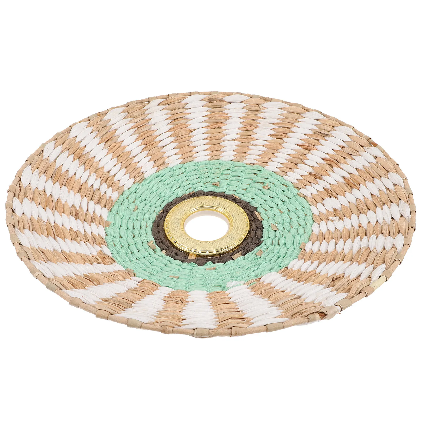 Premium Paper and Metal Woven Ceiling Lamp Shade E27 Socket Retro Drum Style Lamp Cover for Living Room Hotel Restaurant Indoor