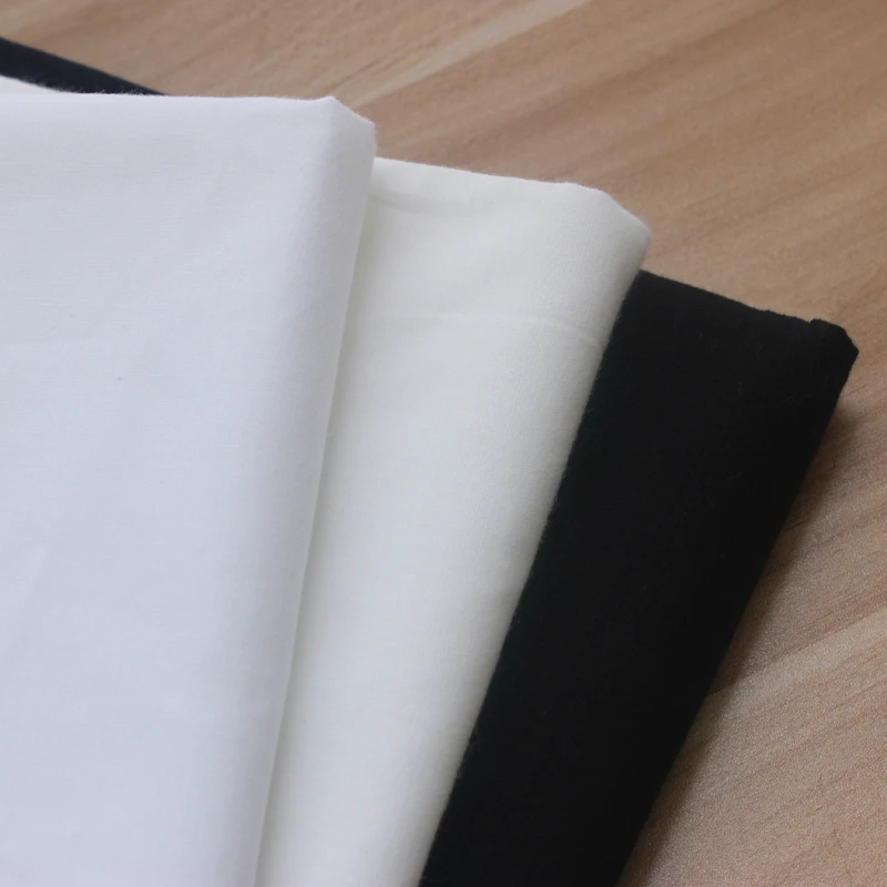 150 cm x 50 cm atmungsaktives, dünnes, weißes, schwarzes, schlichtes Stofffutter aus Baumwolle, manuelles DIY-Tuch, Baumwollkissenfutter, 158 g/m