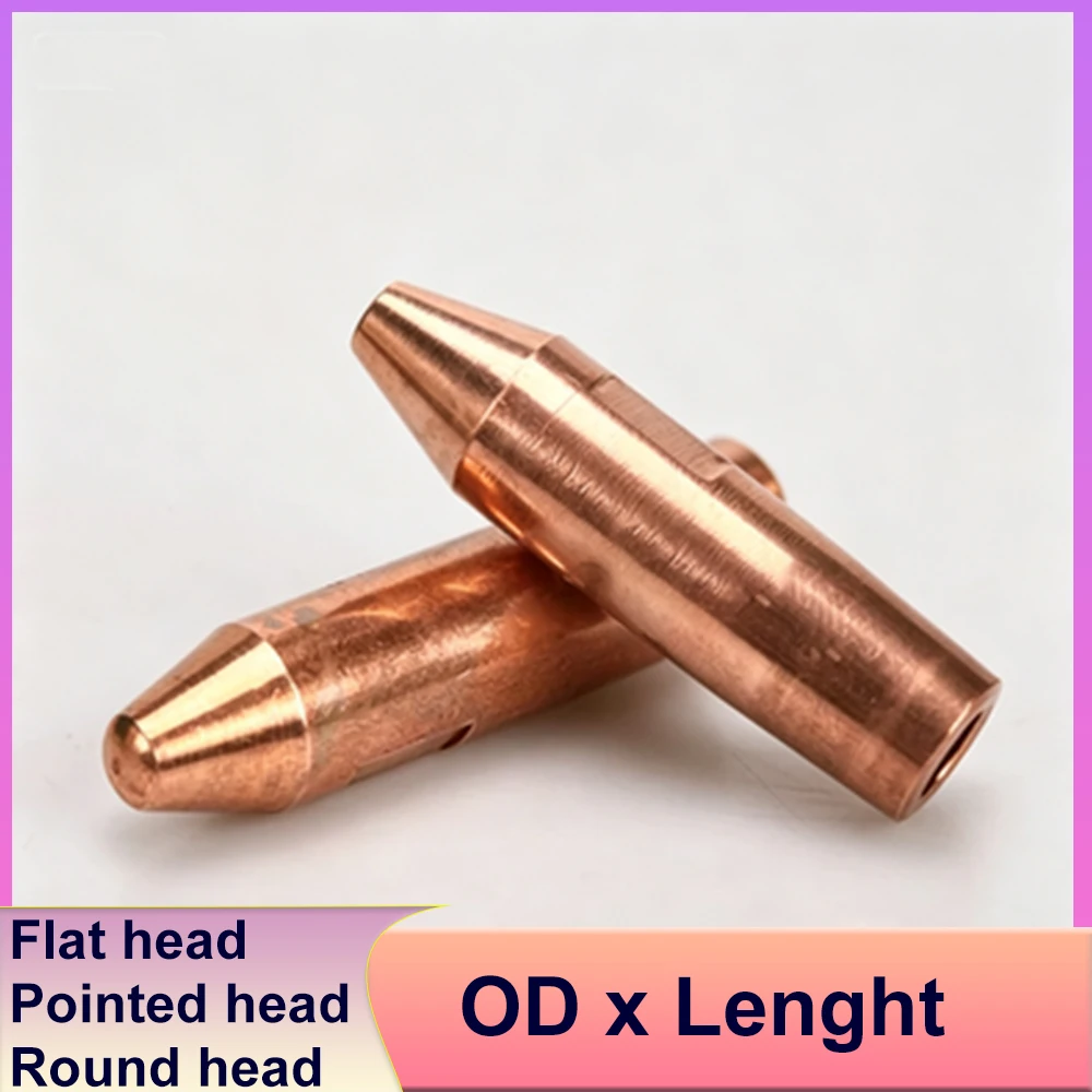 10Pcs Spot Welder Tips 13x45/13x50/13x60/20x60mm High Hardness Resistance Welding Electrode Pneumatic Spot Welder Electrode Head