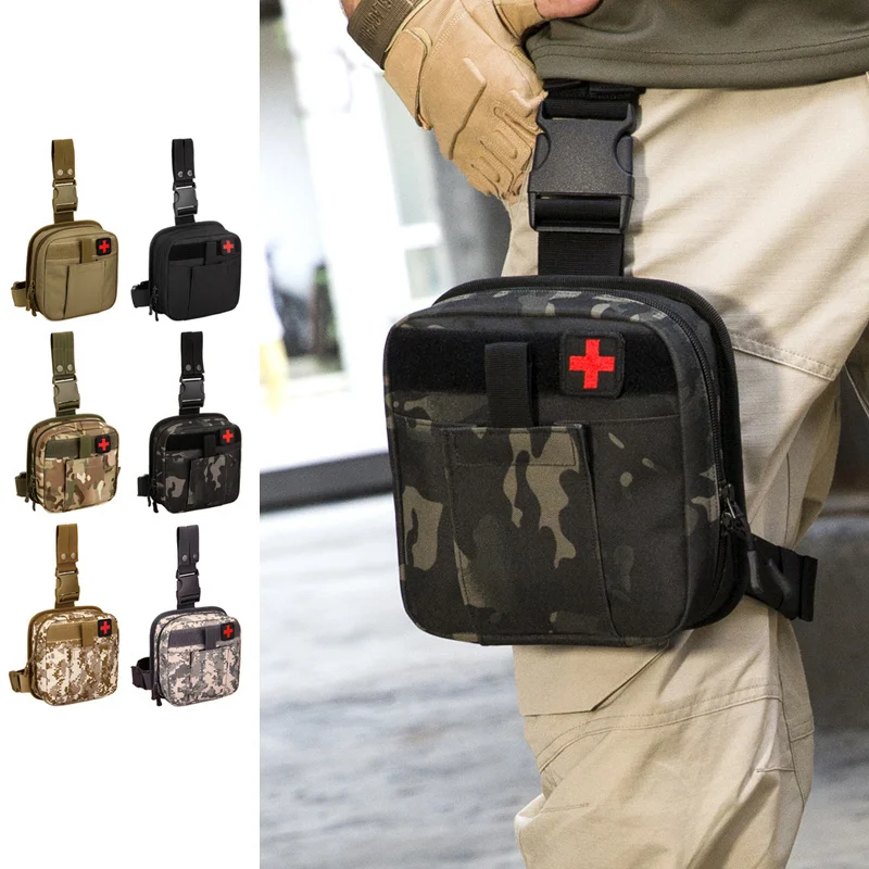 New Men Nylon Belt Pack Bags Purse Hip Bum Accessory First Aid Waist Molle Sundries Military Tactics Fanny Leg Drop Medical Bag