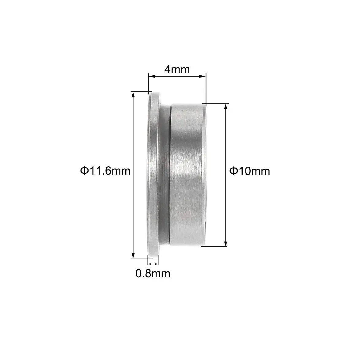 미니어처 크롬 플랜지 MF105RS 베어링, 깊은 홈 볼 베어링, 3D 프린터용 MF105-2RS, MF105 RS, 5x10x4mm, 10 개