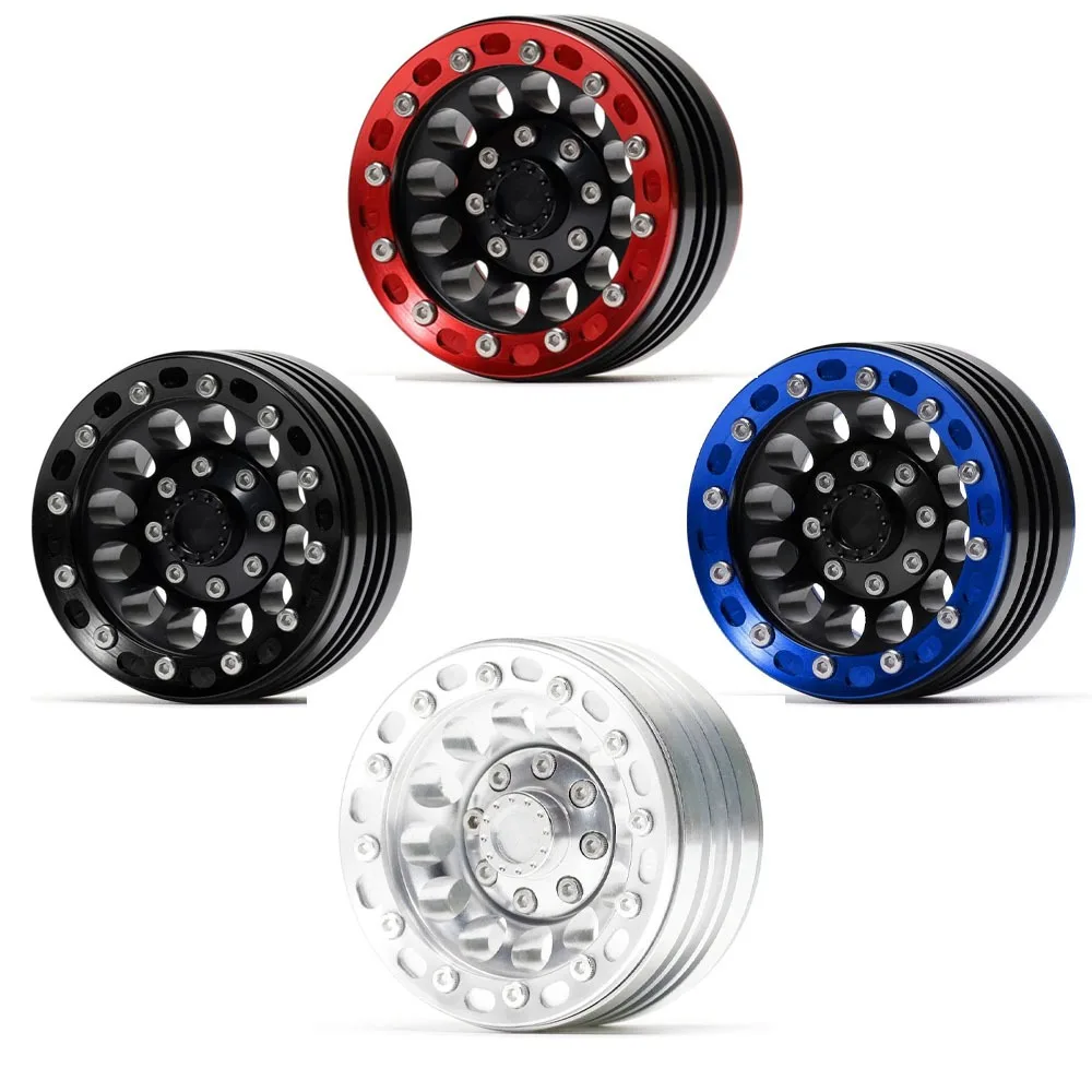 

4Pcs Aluminum Alloy 1.9 In Beadlock Wheel Rim for 1/10 RC Crawler Car Axial SCX10 90046 Traxxas TRX4 Defender D90 CC01 JEEP TRX6