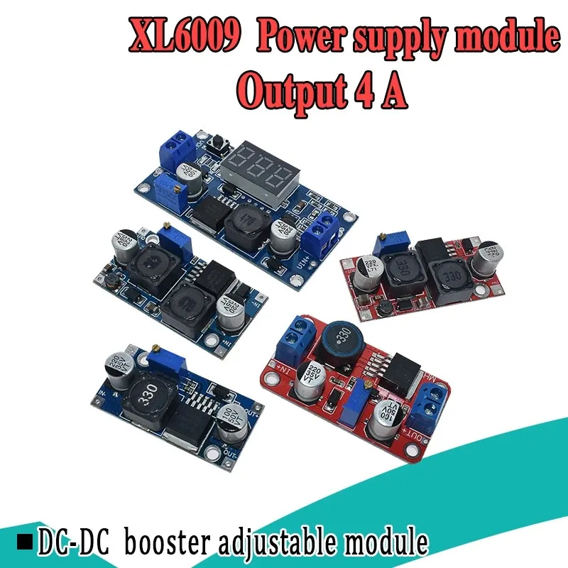 AEAK-convertidor Boost XL6009 4A, módulo de fuente de alimentación DC-DC ajustable de 15W, 5-32V a 5-50V, alto rendimiento, baja ondulación