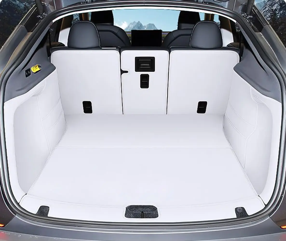 2026 Car Trunk & Backseat Protection, Bright White Nappa Leather, Full Coverage, High Side Panels & Door Sill Protection