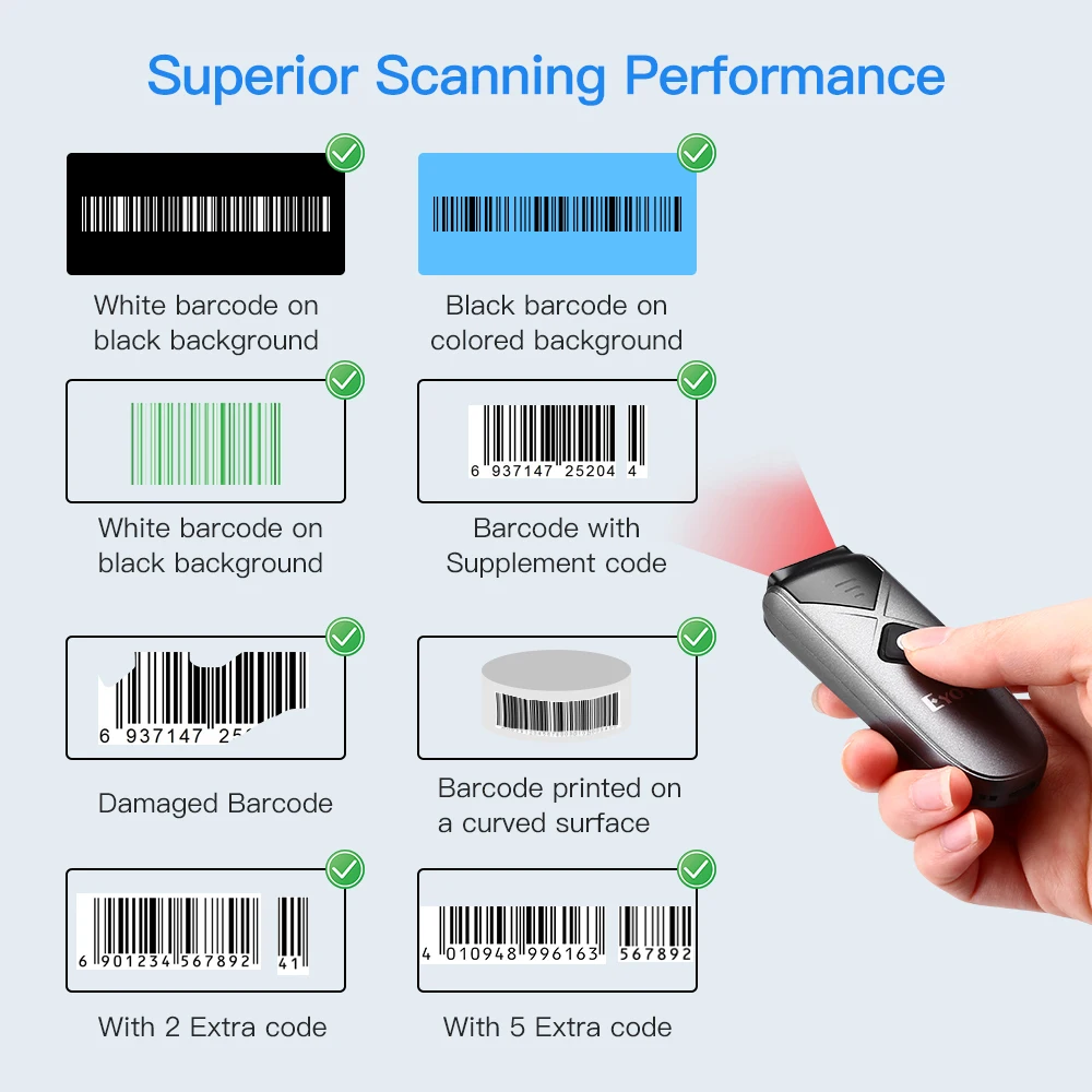 Imagem -03 - Eyoyo Ey015l Mini 1d Laser Barcode Scanner sem Fio Bluetooth Biblioteca Portátil Bar Codes Reader Funciona com Computador Smartphone