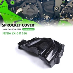 For KAWASAKI NINJA ZX-6 R 636 ZX6R 636 2019 2020 - 2024 2025 100% Carbon Fiber Sprocket Cover Fairing Motorcycle Accessories